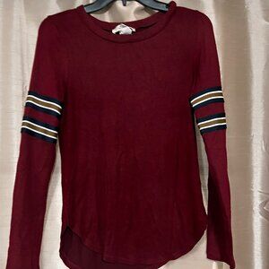 Maroon Long Sleeve Fleece Shirt